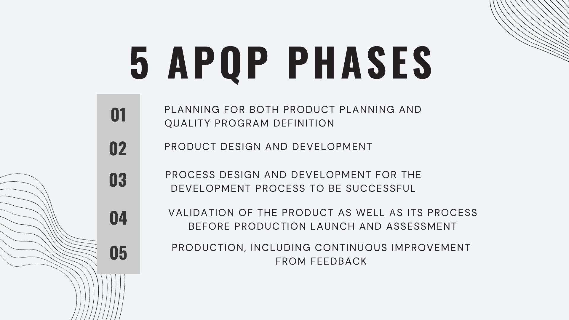 5 Advanced Product Quality Planning Phases