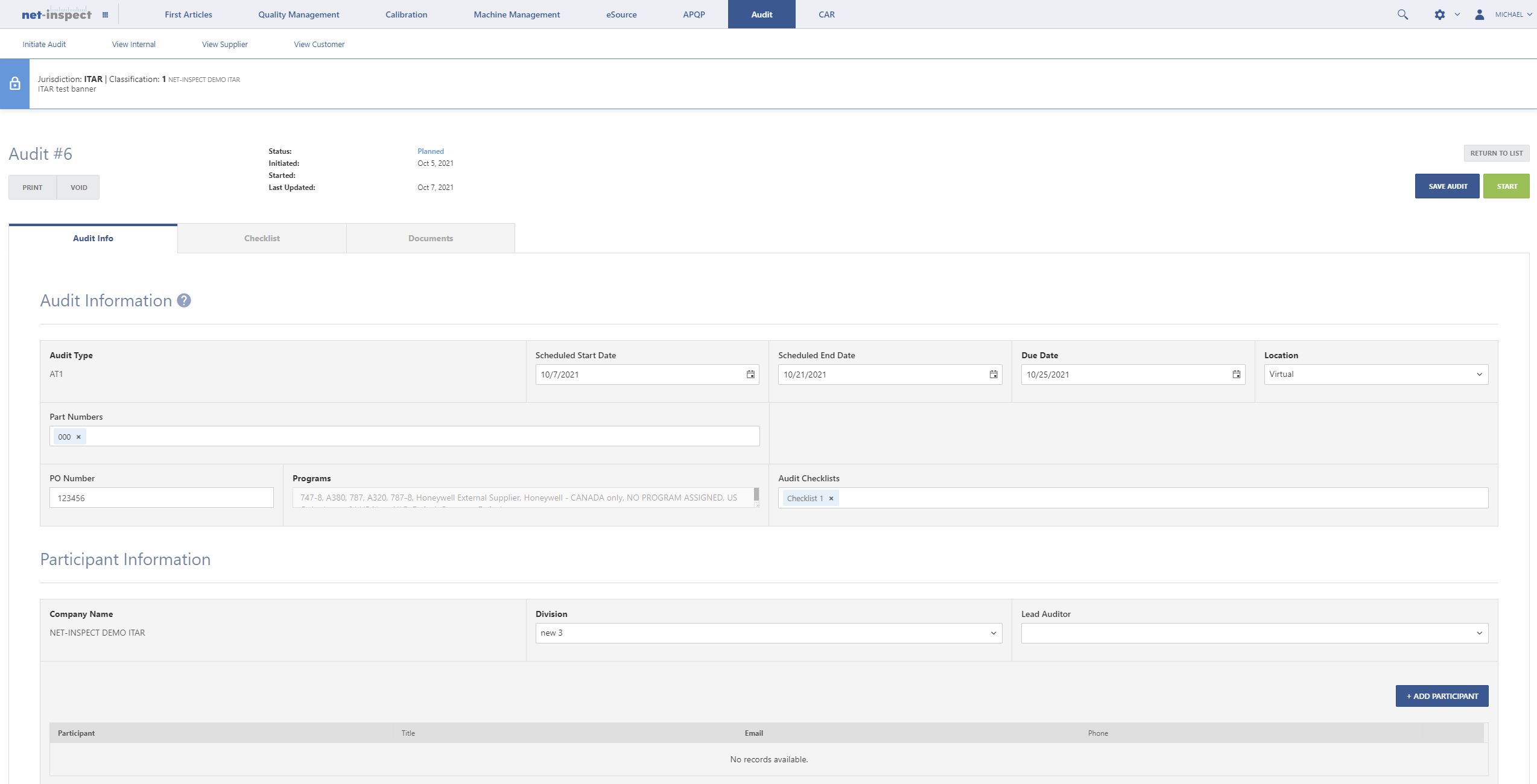 Net-Inspect Quality Audit Management Module